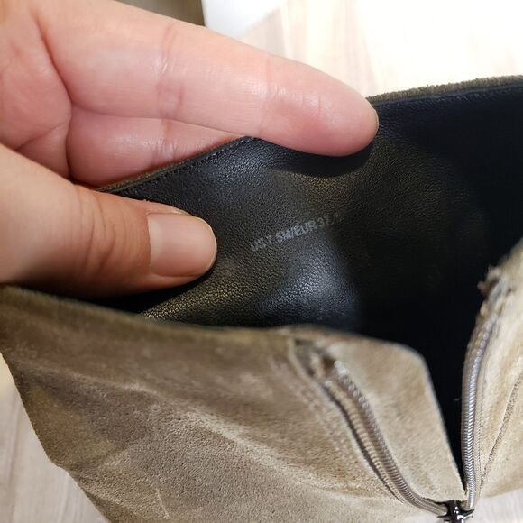 Via Spiga Women Evanna Water Resistant Suede Bootie Nude Taupe Side Zip Sz 7 - Picture 7 of 7